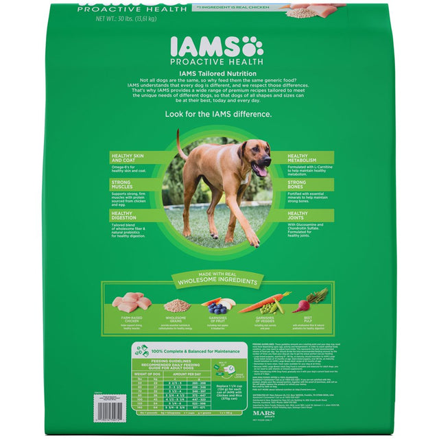 IAMS Proactive Health Chicken and Whole Grain Recipe Dry Dog Food, 30 Lb Bag
