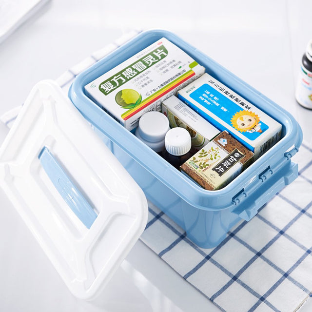 Frogued Portable Plastic Home Medicine Case Health Care Pills First Aid Kit Storage Box