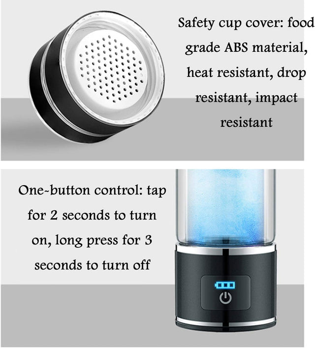 High Concentration Hydrogen-Rich Water Cup SPE Ion Membrane Alkaline Water Purifier Micro-Electrolysis Water Glass 350Ml