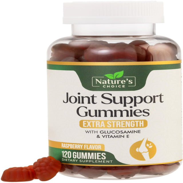 Joint Support Gummies Extra Strength Glucosamine Gummy with Vitamin E - Naturally Assists Cartilage & Flexibility - Best Support Chew for Men and Women - 120 Gummies