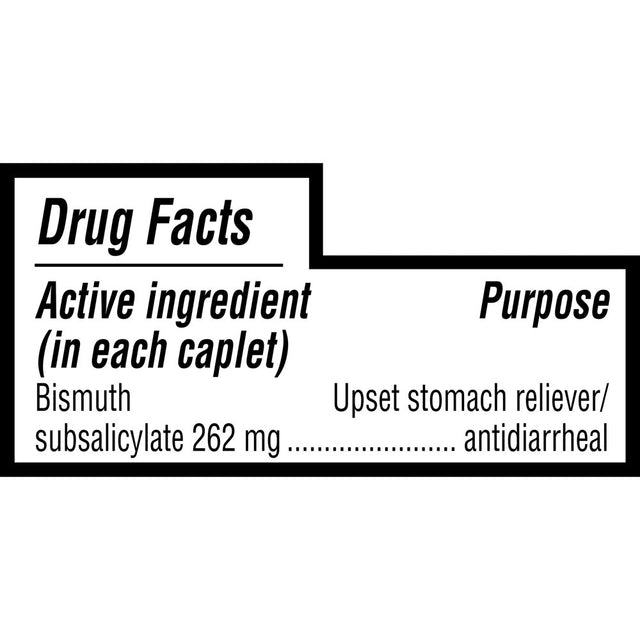 Equate Stomach Relief Caplets, 262 Mg, 40 Count