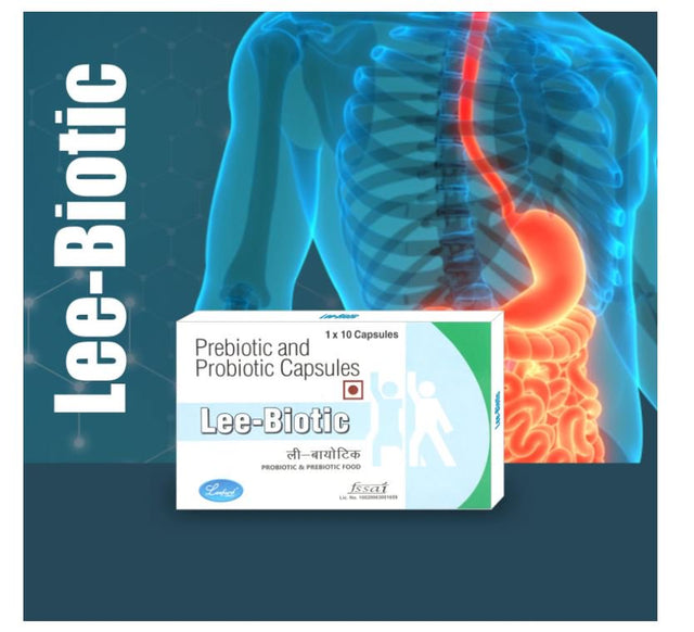 Leeford Lee-Biotic Prebiotic and Probiotic for Gut Health 10 Capsules