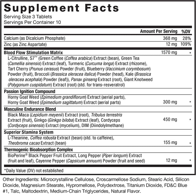 FORCE FACTOR Score! XXL Nitric Oxide Booster Supplement for Men with L-Citrulline, Black Maca, and Tribulus to Improve Athletic Performance, Increase Stamina, and Support Blood Flow, 30 Tablets
