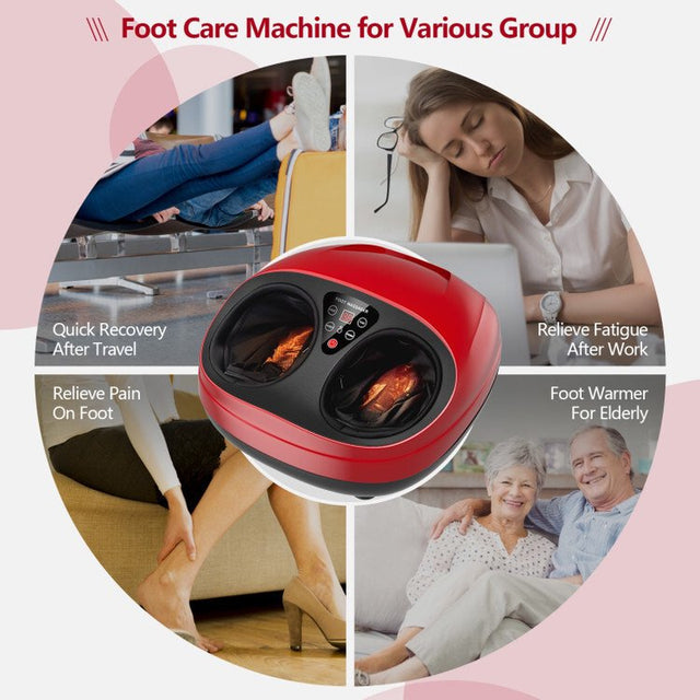 Foot Massager with Heat, Shiatsu Deep Kneading, Air Compression & 4 Massage Modes, Rolling & Timer, Delivers Relief for Tired Muscles and Plantar Fasciitis & Neuropathy Pain, Gifts for Home and Office
