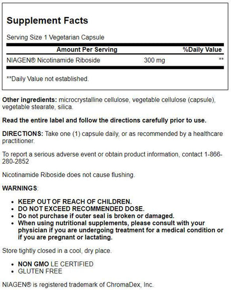 Life Extension Nad+ Cell Regenerator Nicotinamide Riboside 300 Mg 30 Veg Caps