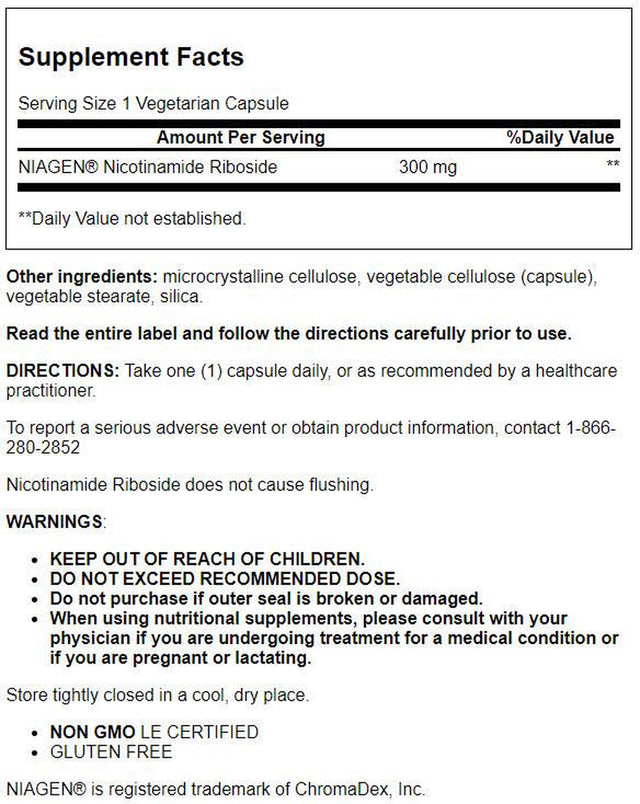 Life Extension Nad+ Cell Regenerator Nicotinamide Riboside 300 Mg 30 Veg Caps