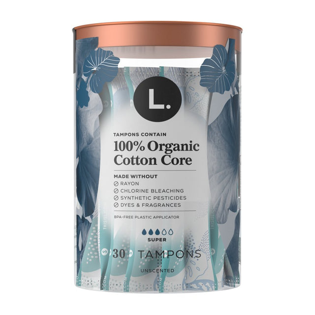 L. Organic Cotton Tampons - Super Absorbency, 30 Ct