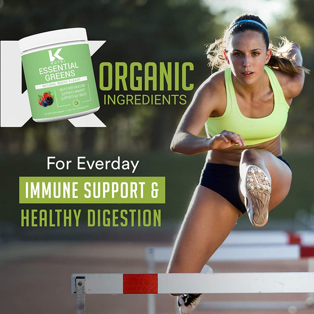 K Nutri Supergreens [30 Servings] Organic Superfood Powder - Fruit & Vegetable Blend Helps Detox, Immunity, Digestion, Energy, Gut Health - Naturally Flavored & Sweetened - Greens Supplements