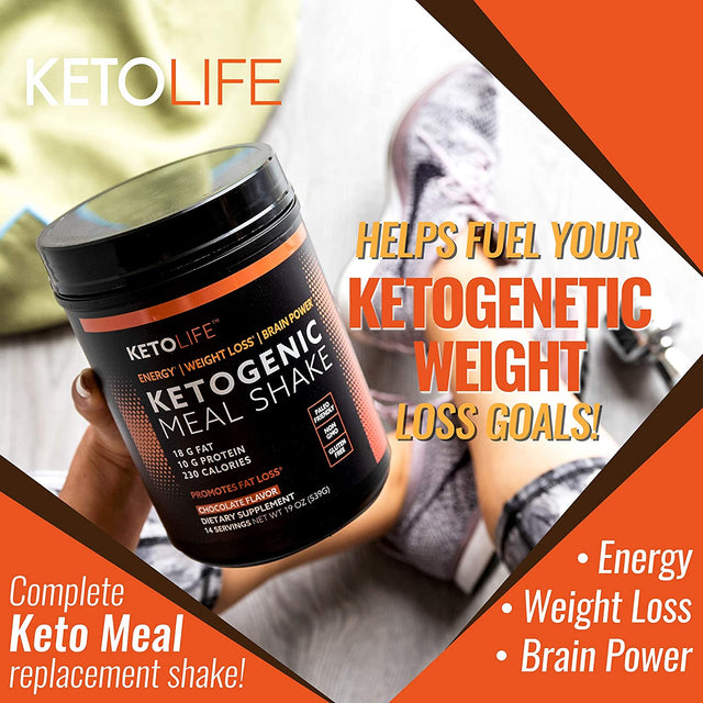 Ketogenic Meal Shake, Ketogenic Meal Shake, Supports Energy Levels, Promotes Weight Loss, 14 Servings, Keto and Paleo Friendly, Chocolate Flavor 1.18 Pound