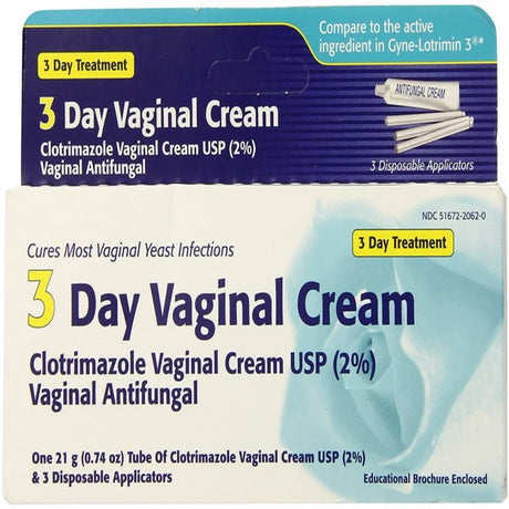 Clotrimazole 3 Day Vaginal Cream 0.74 Oz (Pack of 3)