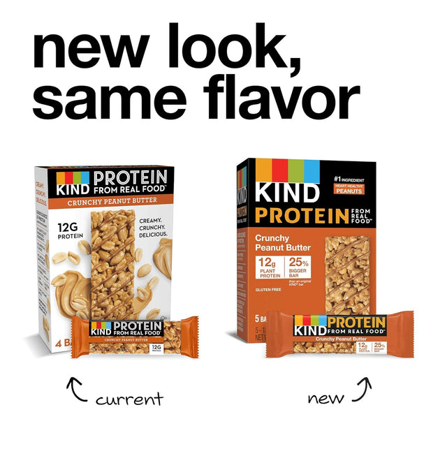 KIND Protein Bars, Crunchy Peanut Butter, Gluten Free, 12G Protein,1.76 Ounce, 20 Count