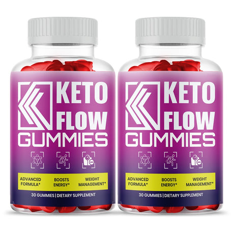 Keto Flow Gummies, Apple Cider Vinegar, Vitamin B12, Powerful Formula Weight Loss Supplement, 60 Gummies Total (2 Pack)