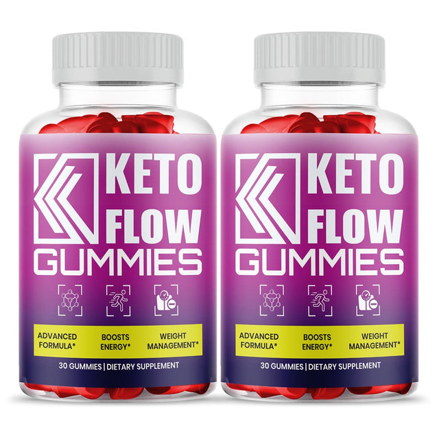 Keto Flow Gummies, Apple Cider Vinegar, Vitamin B12, Powerful Formula Weight Loss Supplement, 60 Gummies Total (2 Pack)