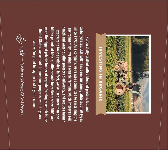 CLIF BAR - Chocolate Brownie Flavor - Made with Organic Oats - 10G Protein - Non-Gmo - Plant Based - Energy Bars - 2.4 Oz. (18 Pack)