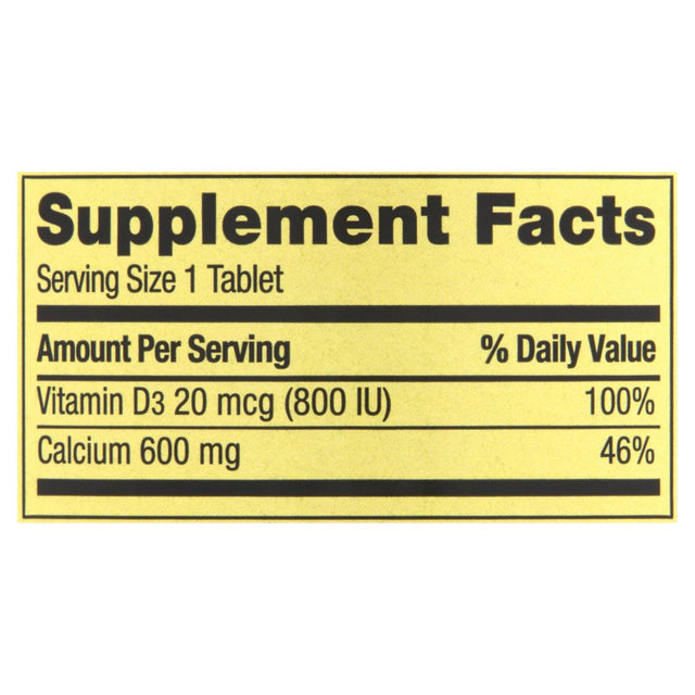 Spring Valley Calcium plus Vitamin D3 Dietary Supplement, 600 Mg, 250 Count, 2 Pack
