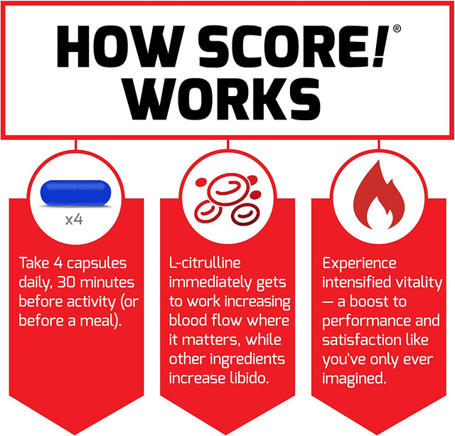 Force Factor Score! Nitric Oxide Libido Enhancer for Men with Horny Goat Weed and L-Citrulline to Ignite Libido, Maximize Response, Increase Endurance, and Boost Male Vitality, 76 Capsules