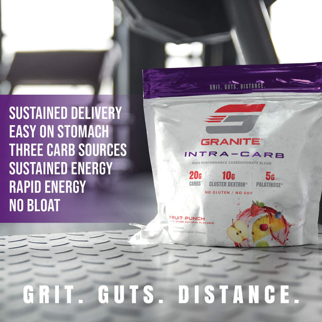 Granite® Intra-Carb Advanced Carb Supplement (Strawberry Lemonade) | 20G Carbs + 10G Cluster Dextrin® + 5G Palatinose® | Train Longer W/No Crash | Soy Free + Gluten Free + Vegan | Made in USA