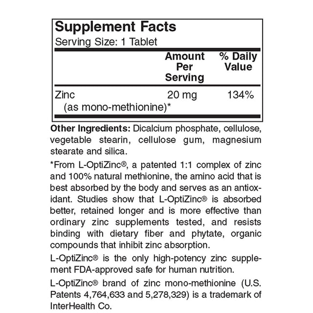 Holly Hill Health Foods, Zinc 20 MG, 250 Tablets