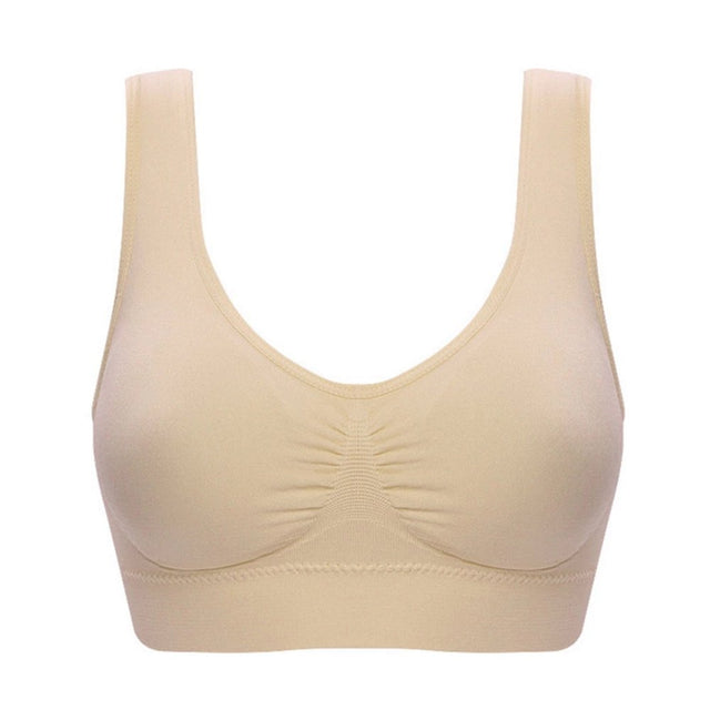 Inkach Women Pure Color plus Size Ultra-Thin Large Bra Sports Bra Full Bra Cup Tops