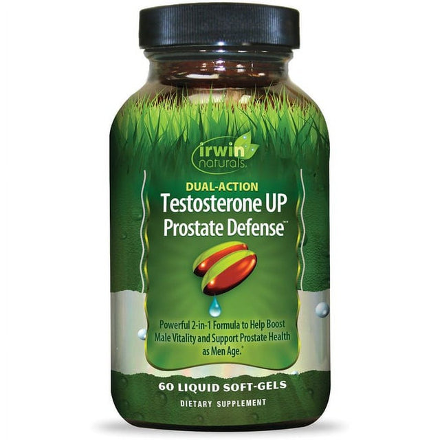 Irwin Naturals Testosterone up Prostate Defense, Dual-Action, 60 Liquid Soft-Gels