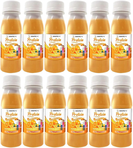 Bariatricpal Ready-To-Drink 25G Whey Protein & Collagen Power Shots - Tropical Orange (12 Bottles)