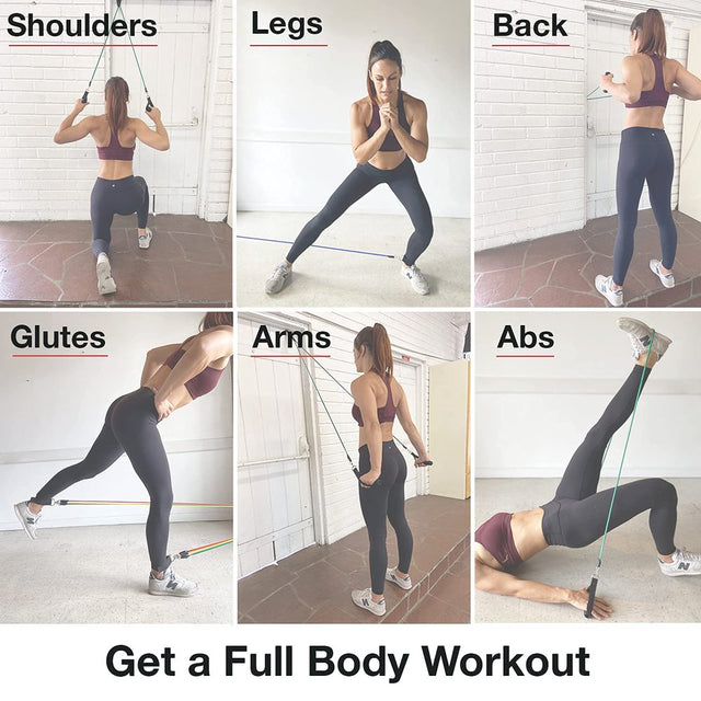 Kore Tense Resistance Tubes - 11Pc Resistance Bands Set with 5 Different Strength Level Bands