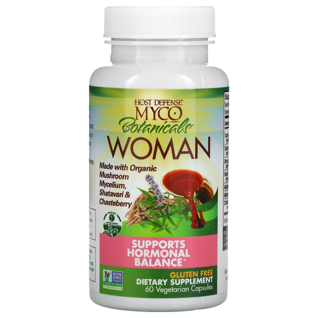 Host Defense, Mycobotanicals Woman, Supporting Women'S Health, Daily Mushrooms and Herb Supplement with Turkey Tail and Maitake, Vegan, Organic, 60 Capsules (30 Servings)