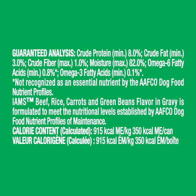 IAMS Proactive Health Beef, Rice, Carrots, and Green Beans Flavor Gravy Wet Dog Food, 13 Oz Can