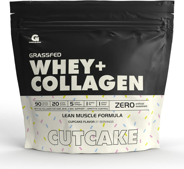 Cutcake, Low Fat Low Carb Protein with Collagen Peptides, Gains in Bulk, 2.6 Lbs