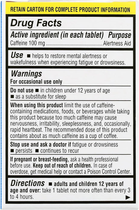 Jet-Alert 100 MG Each Caffeine Tab 120 Count (Pack of 4)