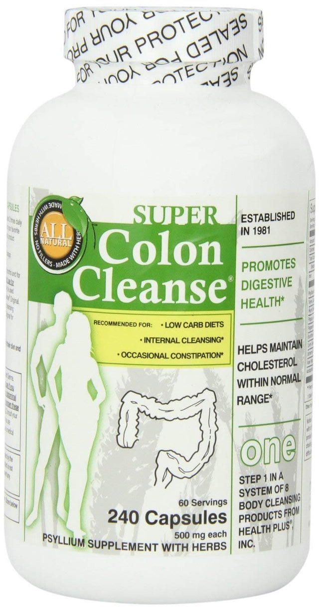 Health plus Super Colon Cleanse, Capsules 240 Ea (Pack of 5)