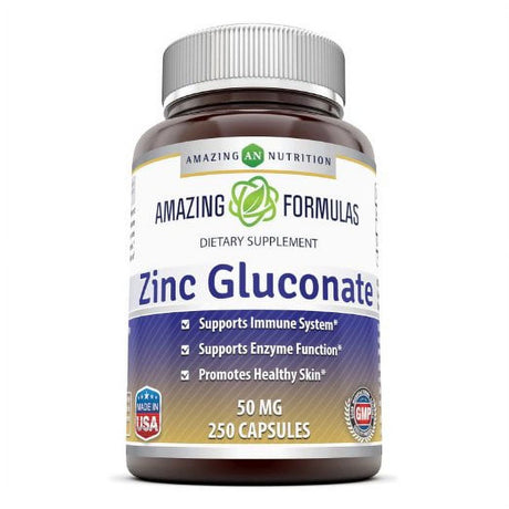 Amazing Formulas Zinc Gluconate - 50 Mg, 250 Tablets