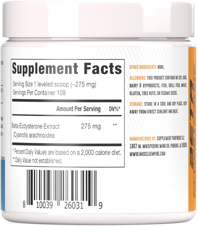 Beta-Ecdysterone Powder | Beta-E 275Mg per Serving | 30 Gram (1 Oz) | Lean Muscle Building & Strength Gains | Lab Tested Ingredients