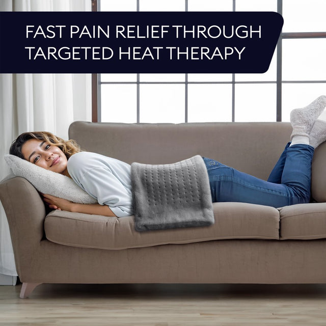 Geniani XL 𝐅𝐒𝐀/𝐇𝐒𝐀 Heating Pad for Back Pain & Cramps Relief - Heat Pad for Neck, Shoulders, and Muscle Pain with Auto Shut off (12"×24", Navy Gray)