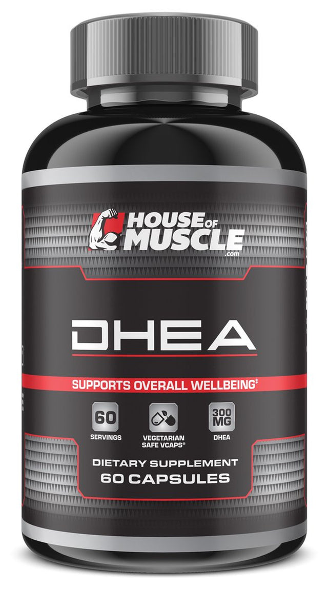 House of Muscle - DHEA 300Mg (60 Capsules), High Potency DHEA, Support Overall Health & Well-Being, Vegetarian Safe Capsules