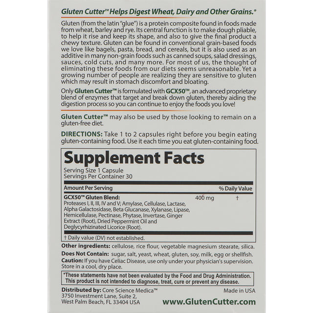 Healthy Digestives Gluten Cutter Dietary Supplement, 30 Capsules