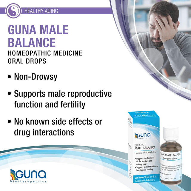 GUNA Male Balance Homeopathic Prostate Support, Urinary Tract Support - 1 Ounce