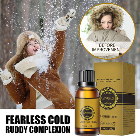 Ginger Essential Oil,Belly Drainage Ginger Oil, Lymphatic Drainage Ginger Oil, Slimming Tummy Ginger Oil, Relieves Muscle Swelling and Pain(10Ml/Bottle, 6 Bottle)