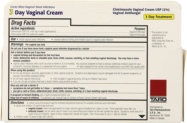 Clotrimazole 3 Day Vaginal Cream 0.74 Oz (Pack of 3)