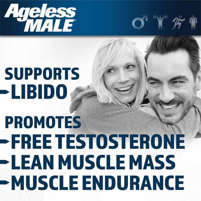 Ageless Male Free Testosterone Booster Tablets for Men, 60 Count