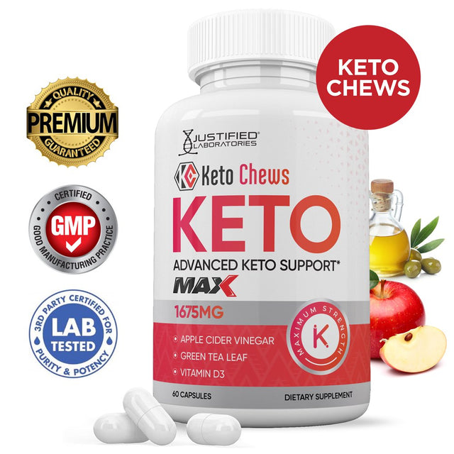 Keto Chews Keto ACV MAX Pills 1675Mg Alternative to Gummies Dietary Supplement 60 Capsules