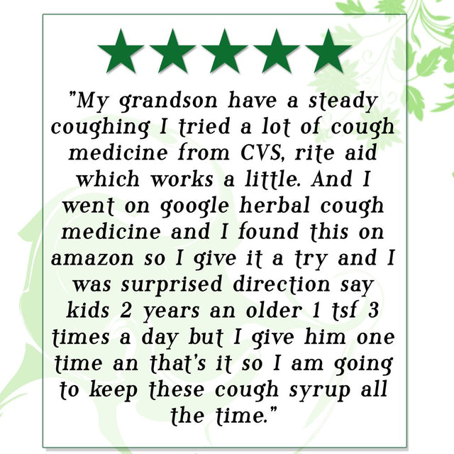 Herbion Naturals Cough Syrup for Children - 5 FL Oz - Good Tasting Supplement with Natural Honey & Cherry Flavor, Helps Relieve Cough, Promotes Healthy Lung Function - for Kids 13 Months and Above.