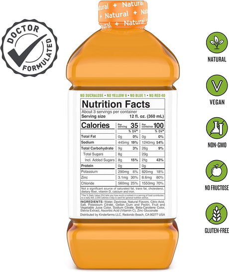 Kinderlyte | Natural Pediatric Electrolyte Solution | Doctor-Formulated for Rapid Rehydration | No Artificial Sweeteners, Colors or Flavors | Kid-Friendly Taste | 1-Pack | Orange