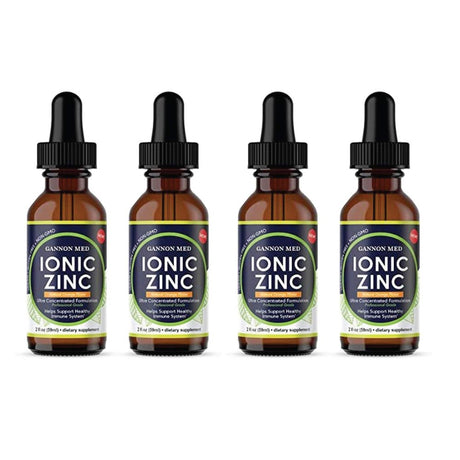 Ionic Zinc Liquid Natural Orange Flavor Drops - 115+ Day Supply - Gentle on Stomach - Easy to Take - Adult & Child Serving Size - Maximum Absorption & Potency Zinc Sulfate 15 Mg - Vegan - USA (4 Pack)