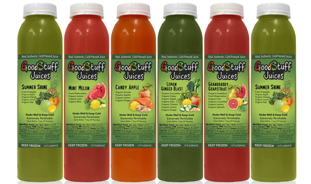 3 Day Organic Juice Cleanse by Good Stuff Juices - Summer Slim Kit - Detox Your Body, Lose Fat, and Feel Great - Cold-Pressed - Premium Taste - 18 Juices - 12Oz