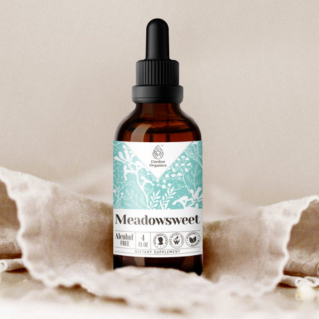 Garden Organics Meadowsweet Tincture Alcohol-Free Extract, Organic Meadowsweet (Filipendula Ulmaria) Dried Herb 4 Fl Oz