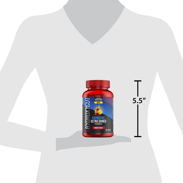 Hydroxycut Hardcore Ultra Shred Axivite Weight Loss Gummies, Thermogenic Supplement, Sweet Heat, 60 Ct