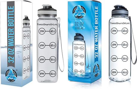 32Oz Hydration Tracking Water Bottles, Tritan BPA Free