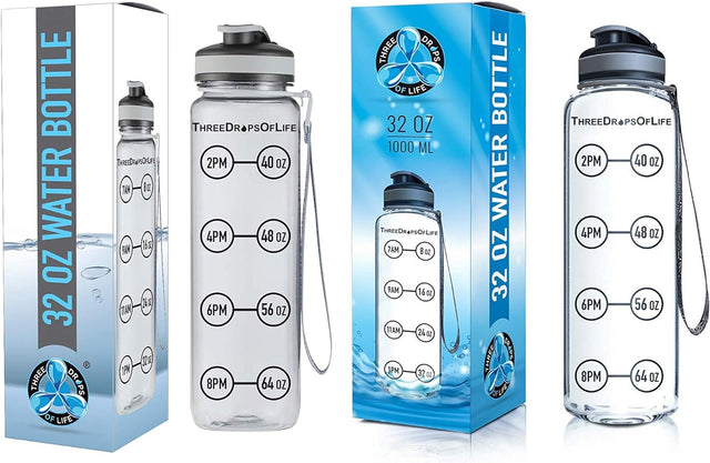 32Oz Hydration Tracking Water Bottles, Tritan BPA Free