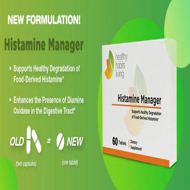 Healthy Habits Living Histamine Manager 60 Tablets 20,000 HDU Digestive Enzyme Supplement